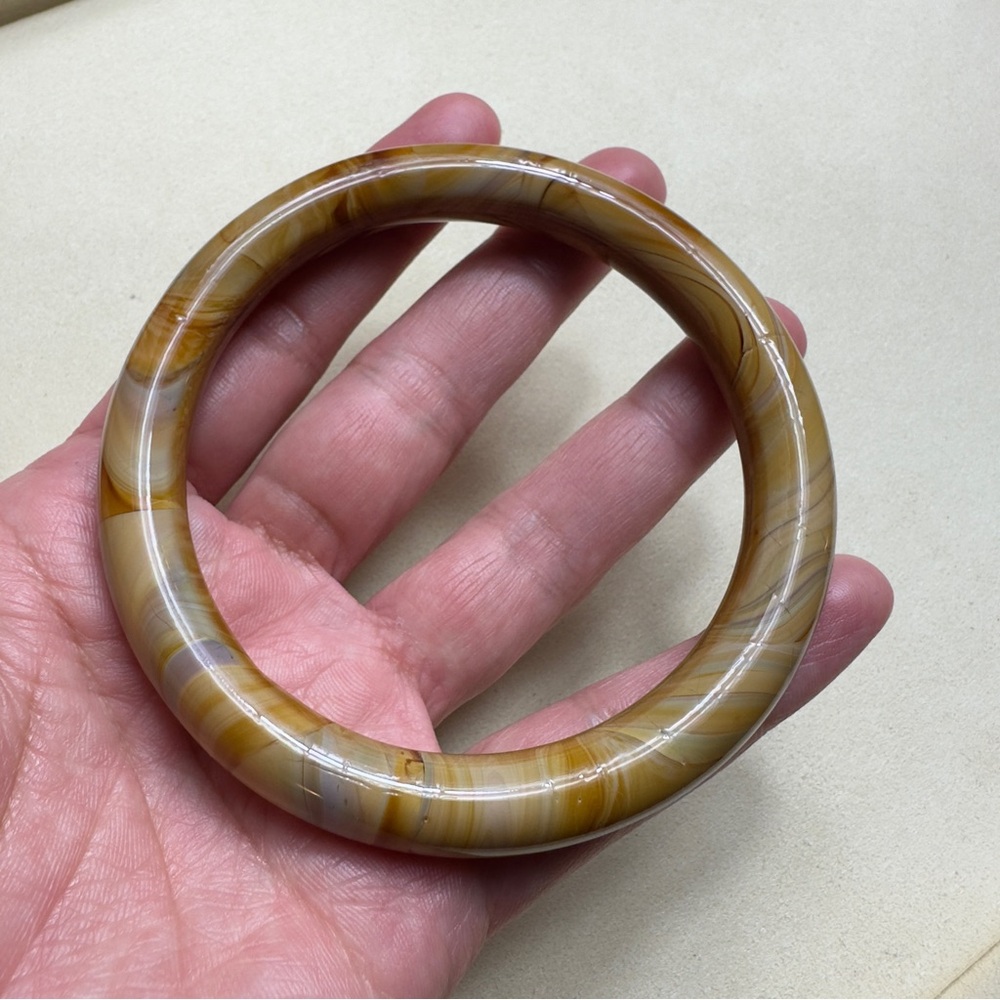 Glass vintage marbled molded multi color Bangle Bracelet